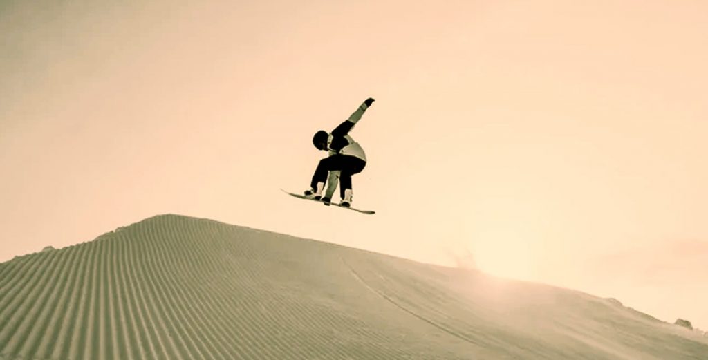 Using a snowboard on sand dunes?