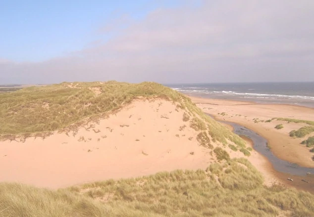 Dune di sabbia a Balmedie Beach, vicino ad Aberdeen