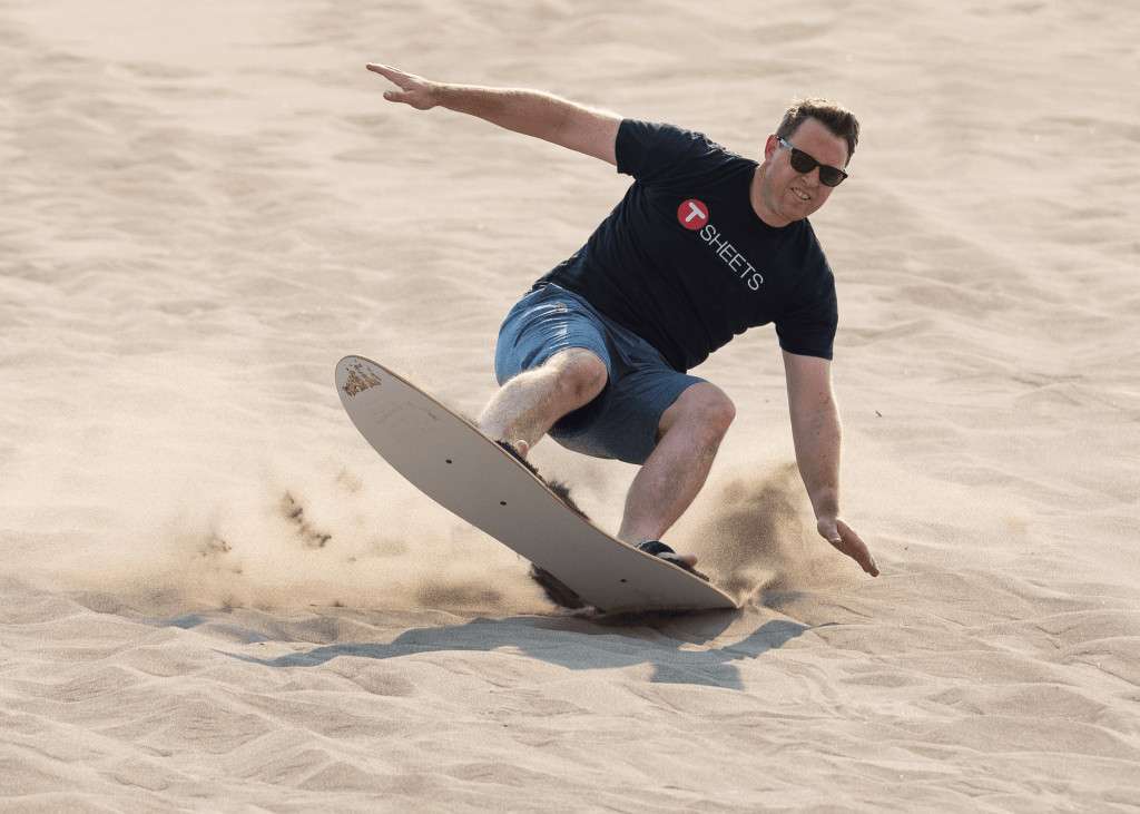 sandboarding at the Bruneau Sand Dunes in Idaho