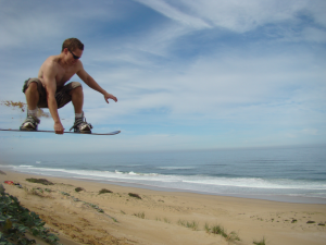 Mid air sandboarding jump