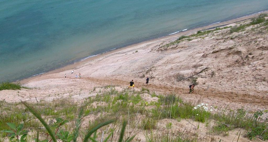 Grand Sable Banks Log Slide - Sand Dunes of Michigan