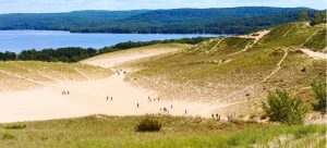 Famous Sand Dunes in the US: Sleeping Bear Dunes, Glen Arbor Township, MI, USA