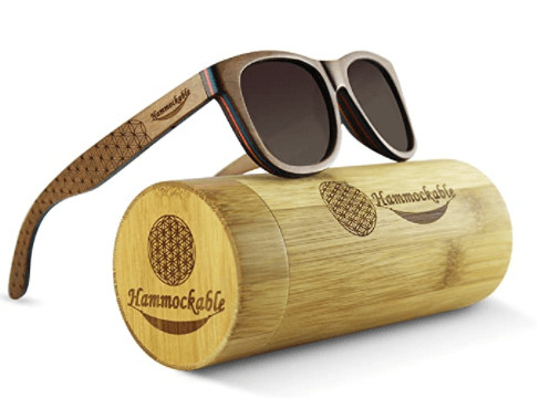 Kính râm làm bằng gỗ thủ công với tròng kính phân cực UV400 & Đền mùa xuân