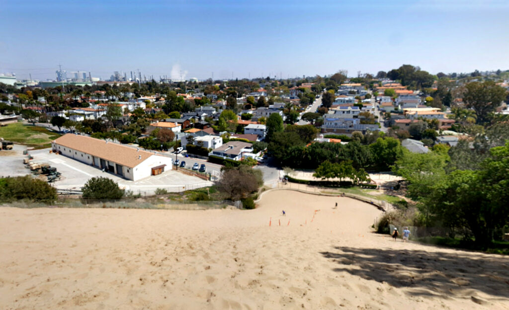 View from top of the sand hill and Manhattan Beach Sand Dunes Park.