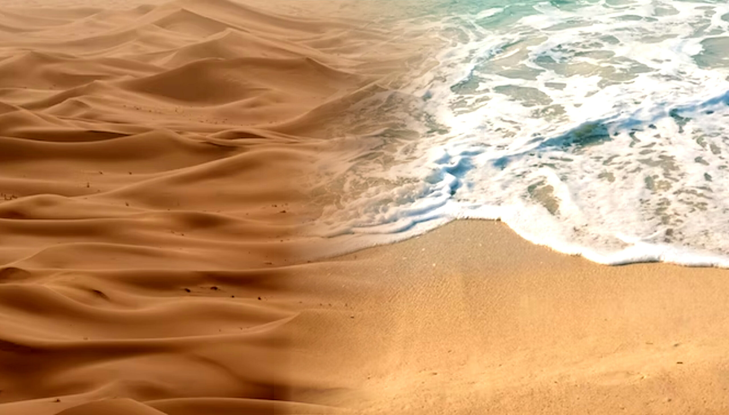 Ørkensand (venstre) vs strandsand (ret) sammenligning, der viser forskellene i farve og tekstur.