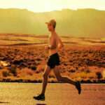 Man running in the Arizona desert.