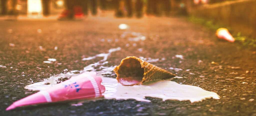 Ice cream melting due to heat