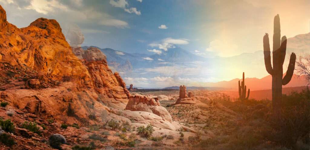 The states with the most deserts are located in the Southwest US.