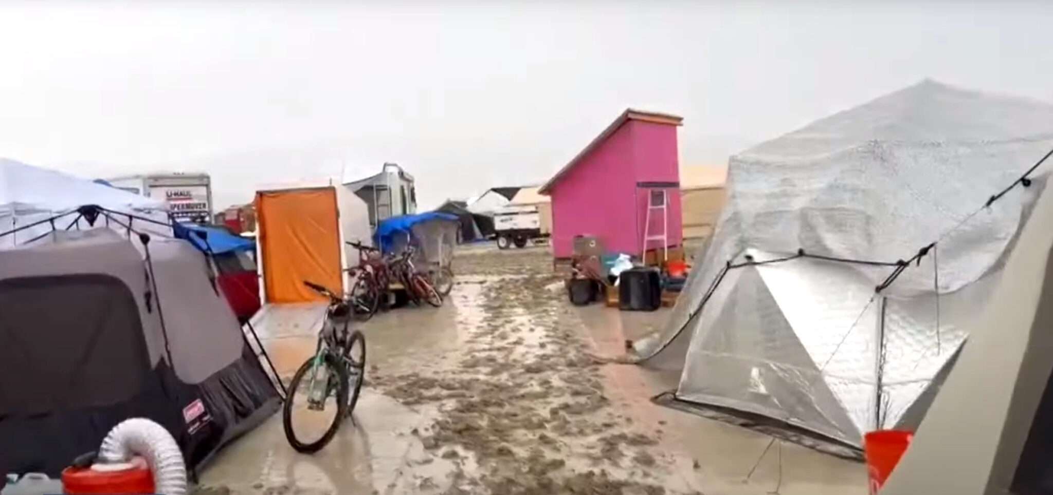 Playa flooded after heavy rains at Burning Man festival in Nevada