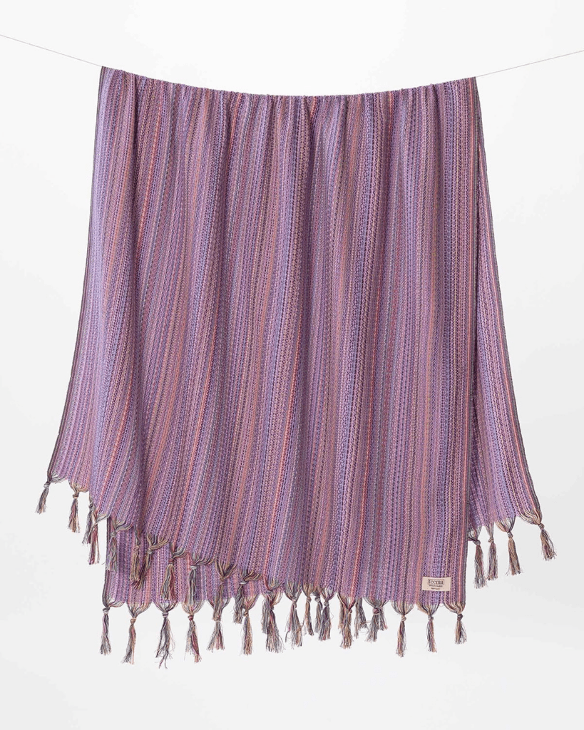 Teema Large Turkish Beach Towel - 100% Turkish Cotton - Sand Free - Fast Drying - Versatile and Multi-Use - The Labyrinth (Lilac)