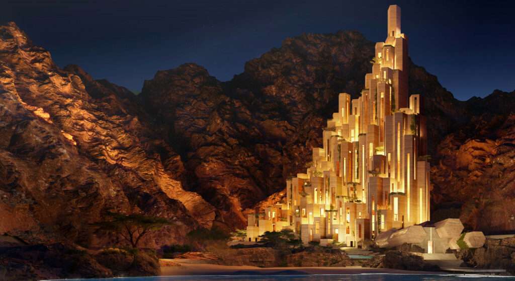 Siranna at night. Courtesy of NEOM.
