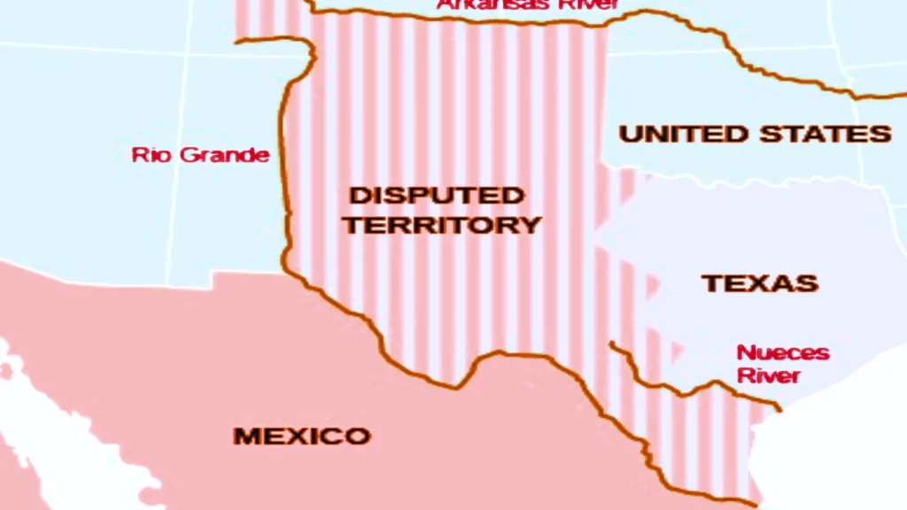 Nueces Strip Map of the Disputed Territory in southern Texas
