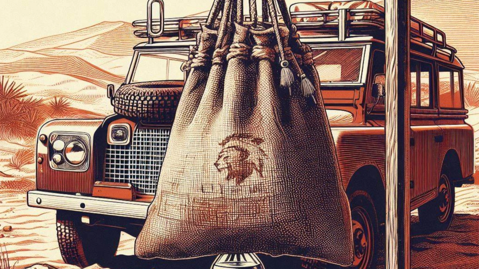US desert water bag vintage canva
