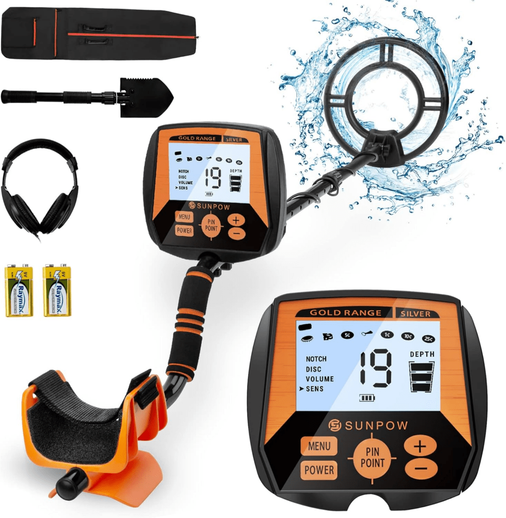 SUNPOW Metal Detector for Adults, Professional Waterproof High Accuracy Metal Detector