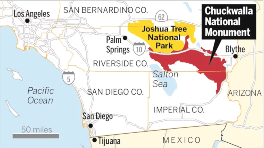 Chuckwalla National Monument map.