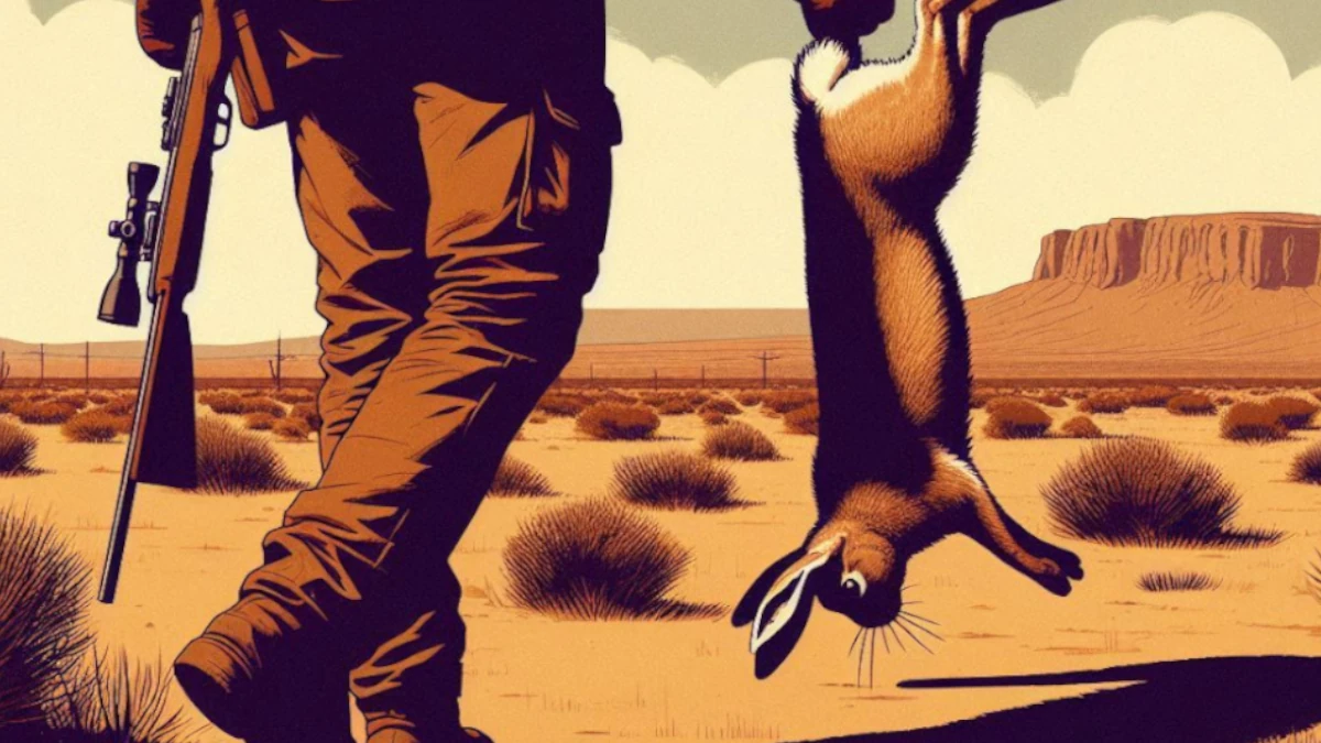 Hunting for jackrabbits in the American desert