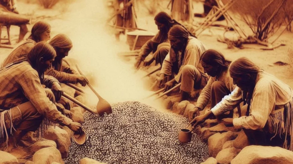 Cooking food in a pit covered with arrowweed was a traditional method of preparing food by the Mojave tribe.