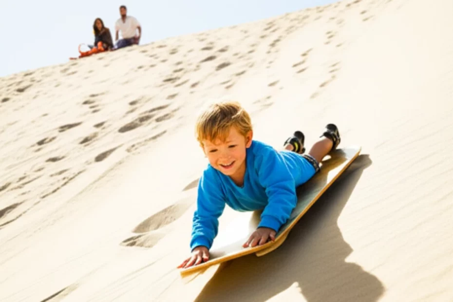 Child Sand Sledding