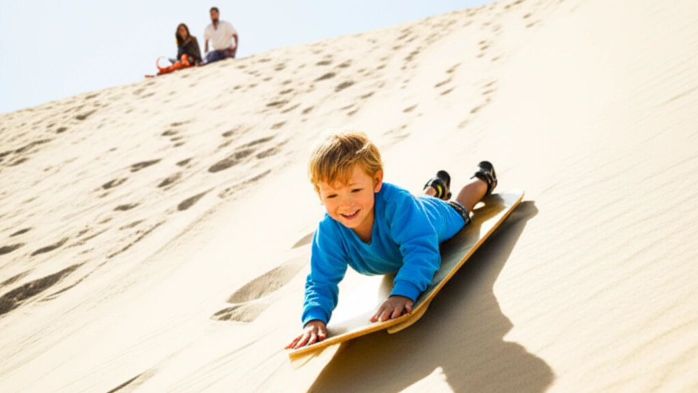 Child Sand Sledding